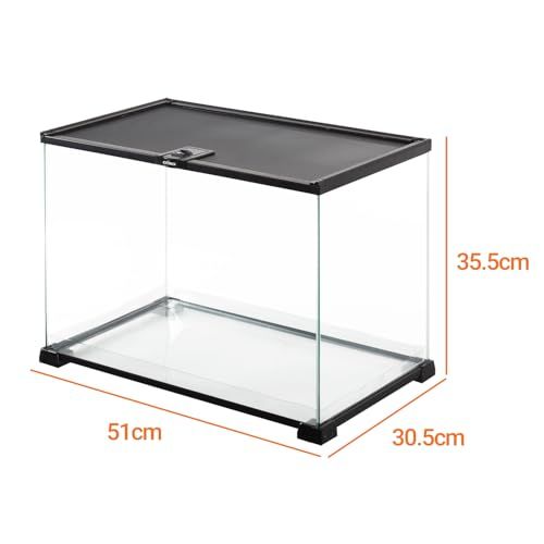 55L 爬虫類ケージ グラステラリウム 透明 飼育ケース 上部給餌穴 飼育