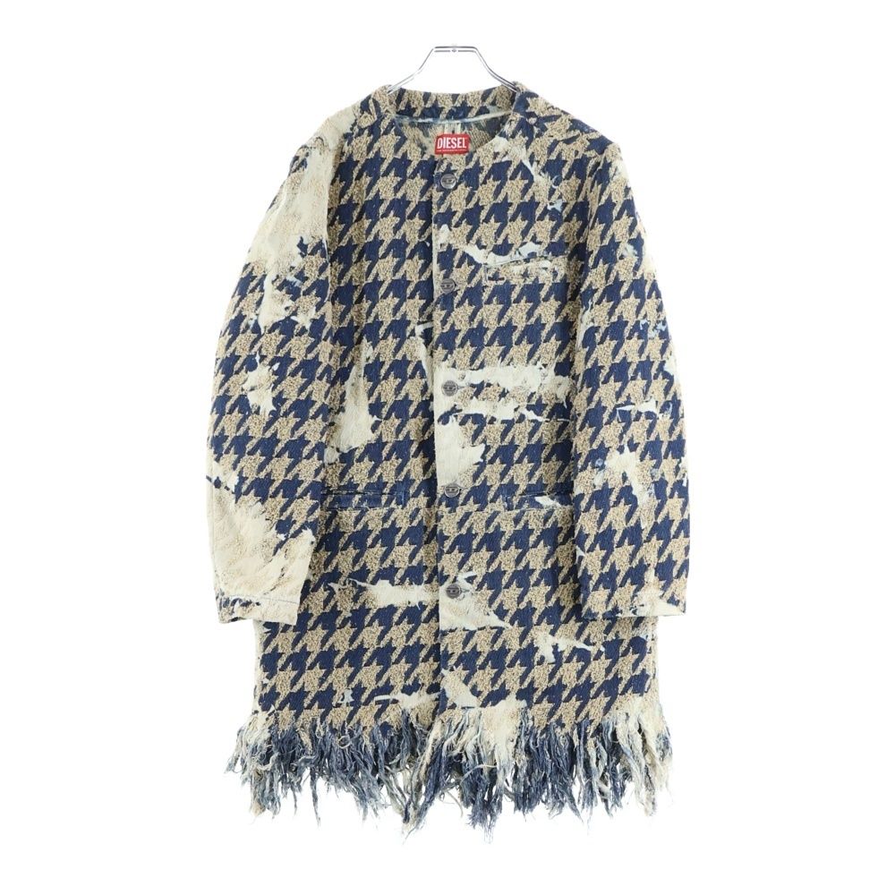 DIESEL (ディーゼル) 25AW D-LOT-FSH1 ノーカラーデザインデニムコート インディゴ A21318