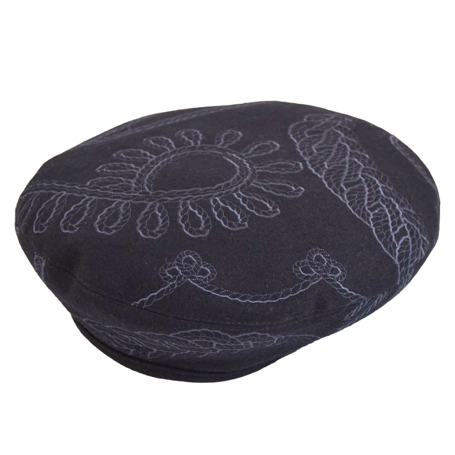 極美品 エルメス HERMES サントノーレ アン フィネス ベレー帽 総柄 刺