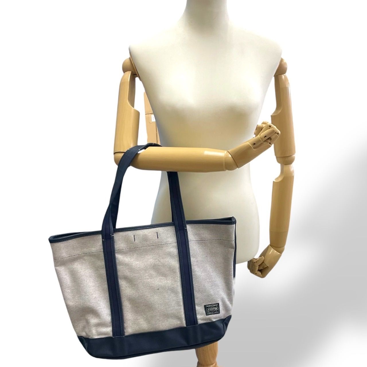 良品 A4可 PORTER GIRL ポーター ボーイフレンドトート バッグ 紺