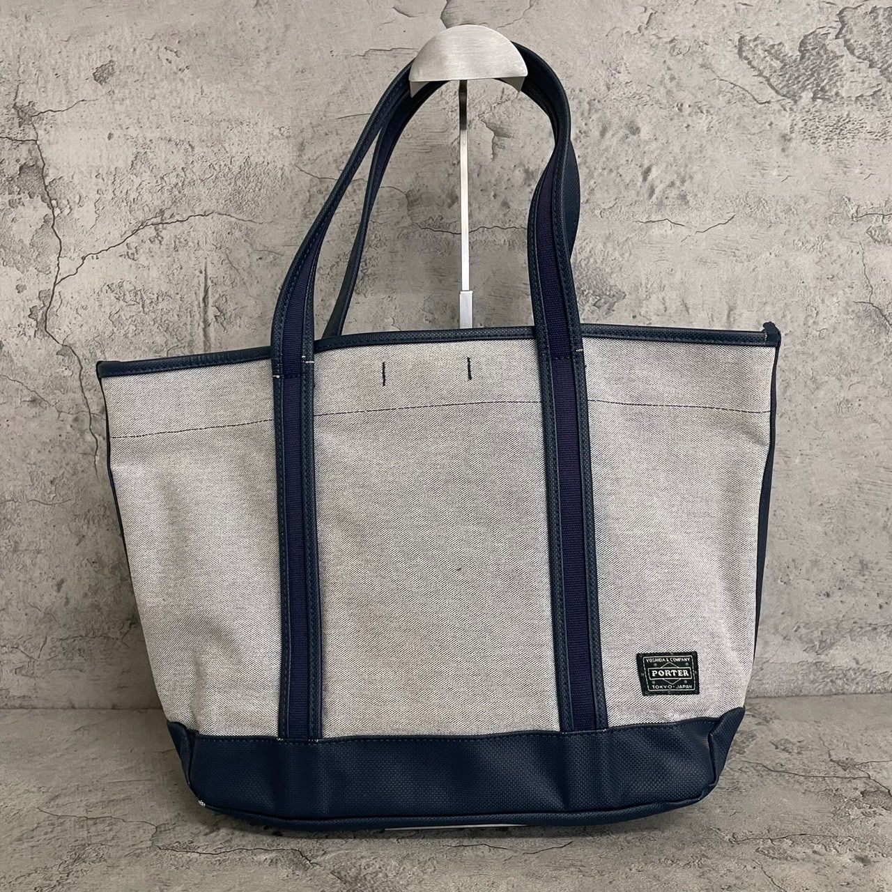 良品 A4可 PORTER GIRL ポーター ボーイフレンドトート バッグ 紺