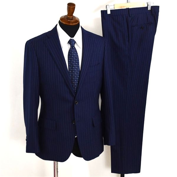 Mr.JUNKO 2パンツ 2つボタン シングルスーツ M A5 ダークネイビー