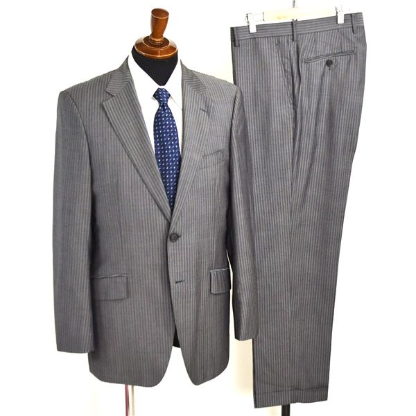 伊製 エルメネジルドゼニア シルク混生地 2つボタン シングルスーツ L