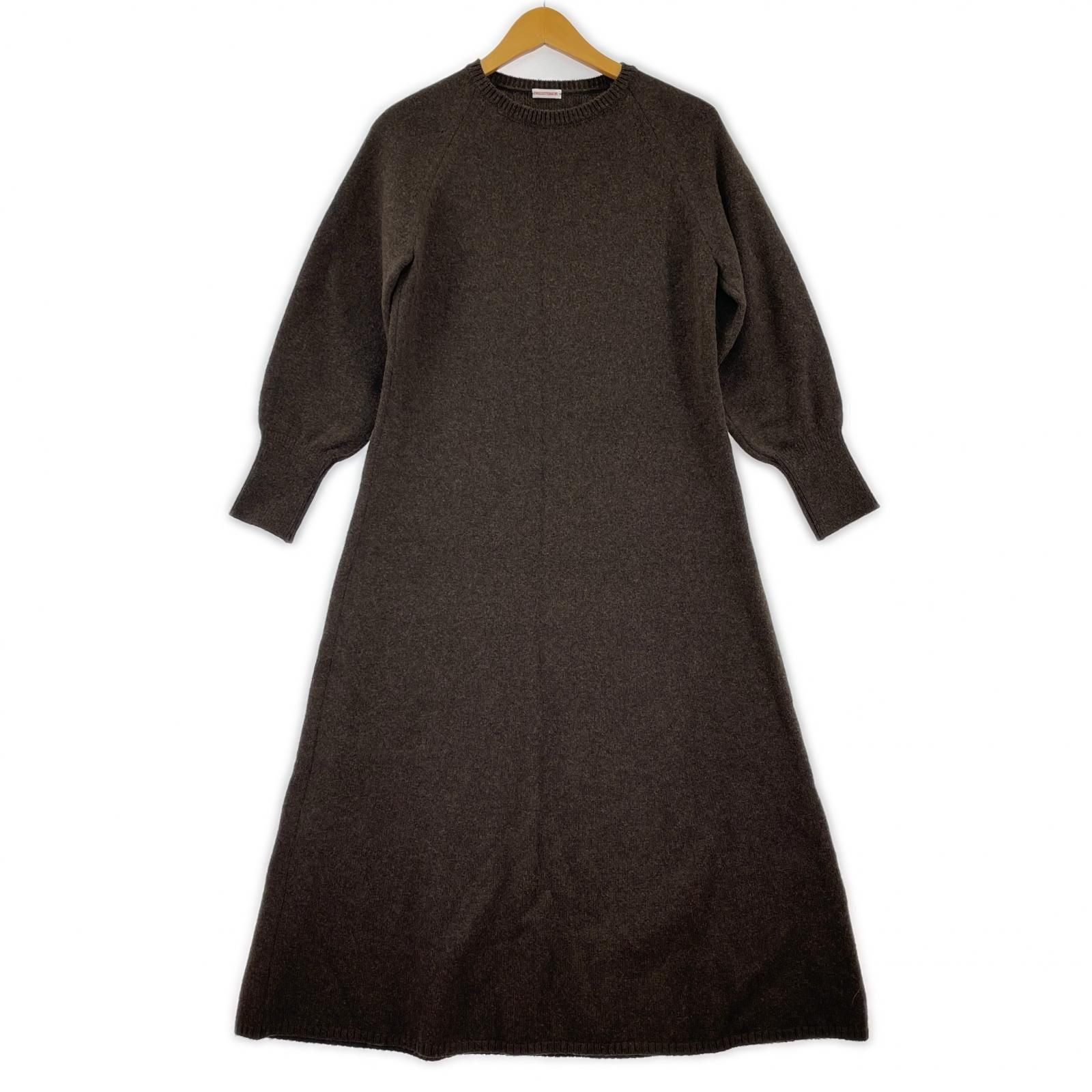 DRESSTERIOR ドレステリア ウール混 ニットワンピース size36/ブラウン