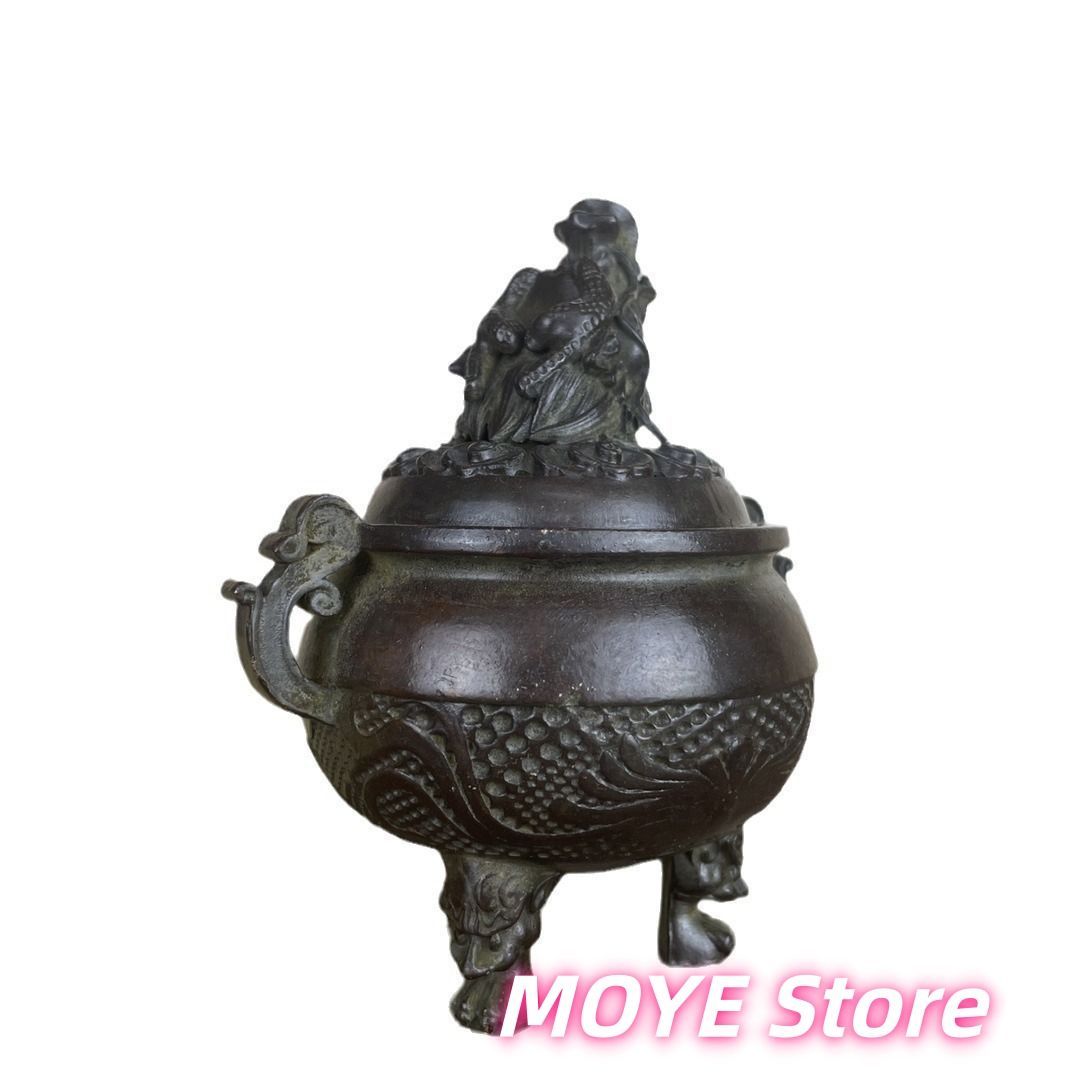 古銅 香炉 三足 鼎 香炉 古式 家庭 置物 茶道 家庭用 三足 宣徳炉