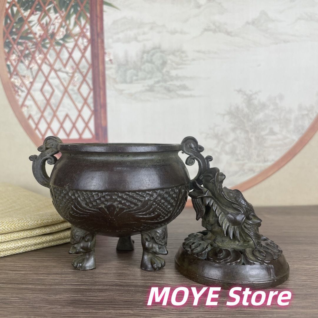 古銅 香炉 三足 鼎 香炉 古式 家庭 置物 茶道 家庭用 三足 宣徳炉