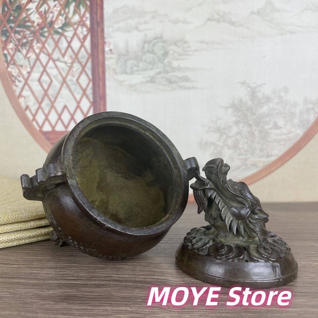 古銅 香炉 三足 鼎 香炉 古式 家庭 置物 茶道 家庭用 三足 宣徳炉