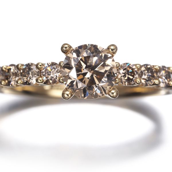 GSTV リング ブラウンダイヤ ダイヤモンド 0.80ct/0.50ct 16.5号 K18YG