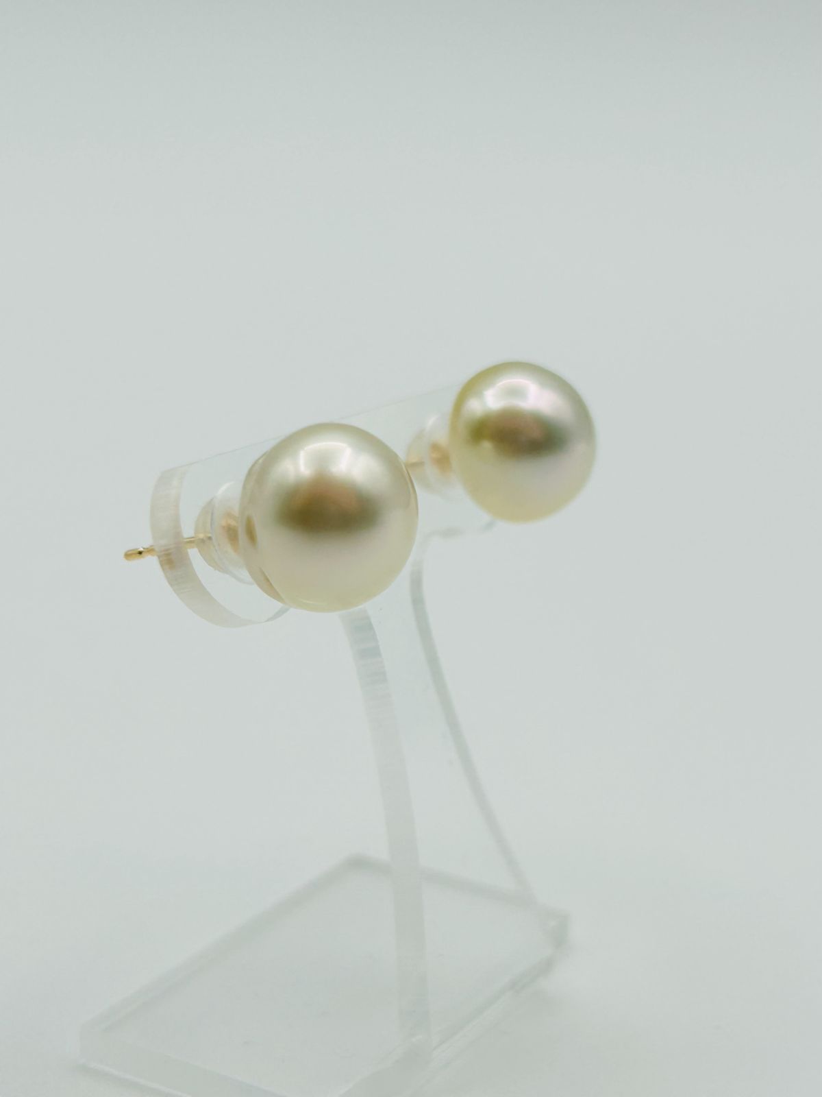 南洋 白蝶 パール 真珠 ピアス K14WG 10.0mmUP South Sea Pearl