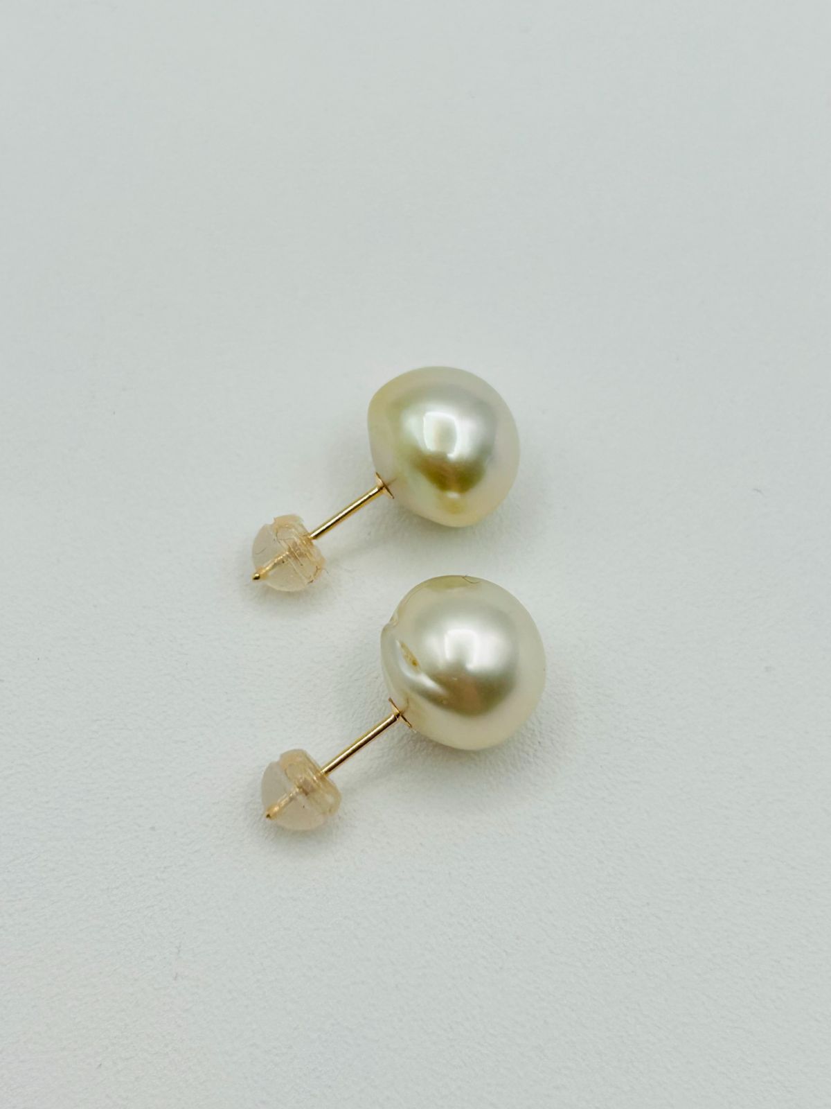 南洋 白蝶 パール 真珠 ピアス K14WG 10.0mmUP South Sea Pearl