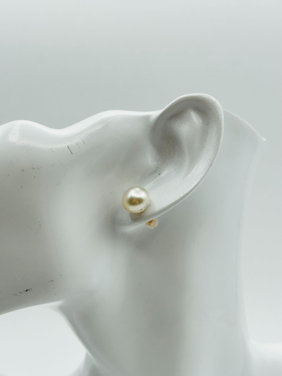 南洋 白蝶 パール 真珠 ピアス K14WG 10.0mmUP South Sea Pearl