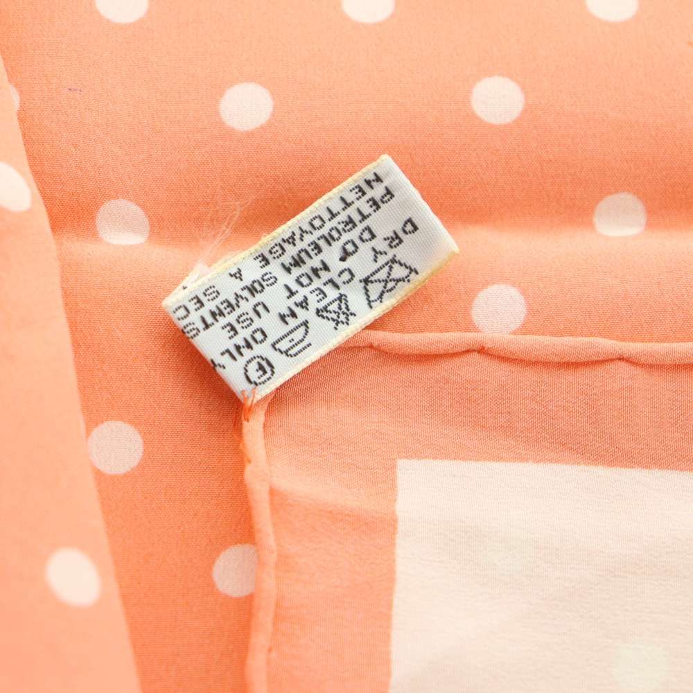 シャネル CHANEL 大判スカーフ ショール ロゴ ドット柄 総柄 絹 シルク