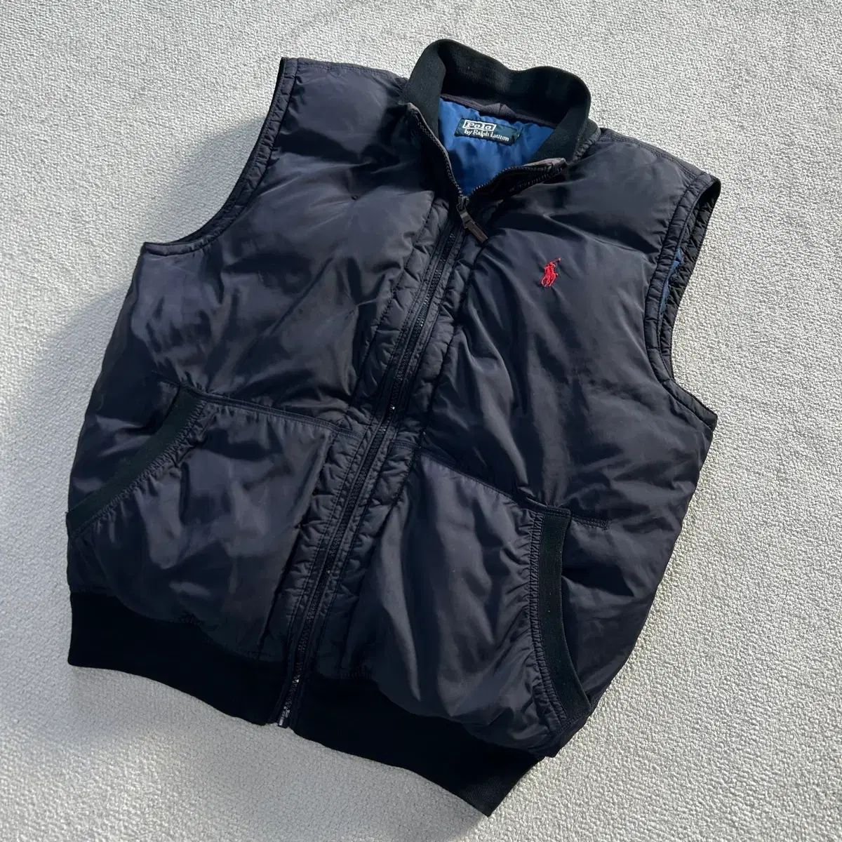 ポロラルフローレン ネイビー ダウン ベスト L - メルカリ