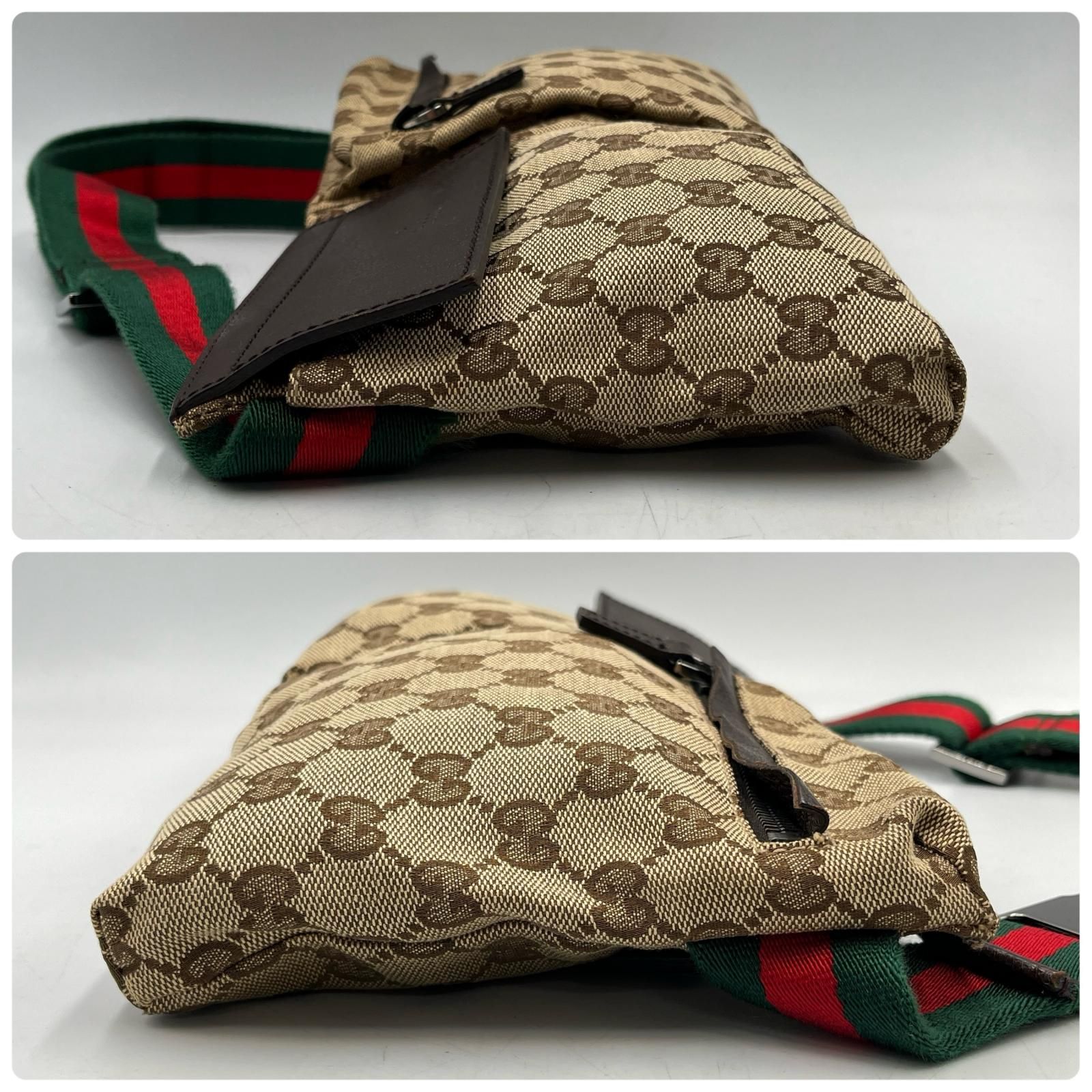 ☆ グッチ GUCCI ウエストバッグ シェリーライン ウェビングライン GG