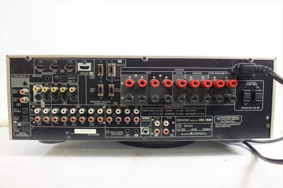 ◇ DENON デノン AVC-1909 アンプ 現状品 中古 250808R7255A - メルカリ