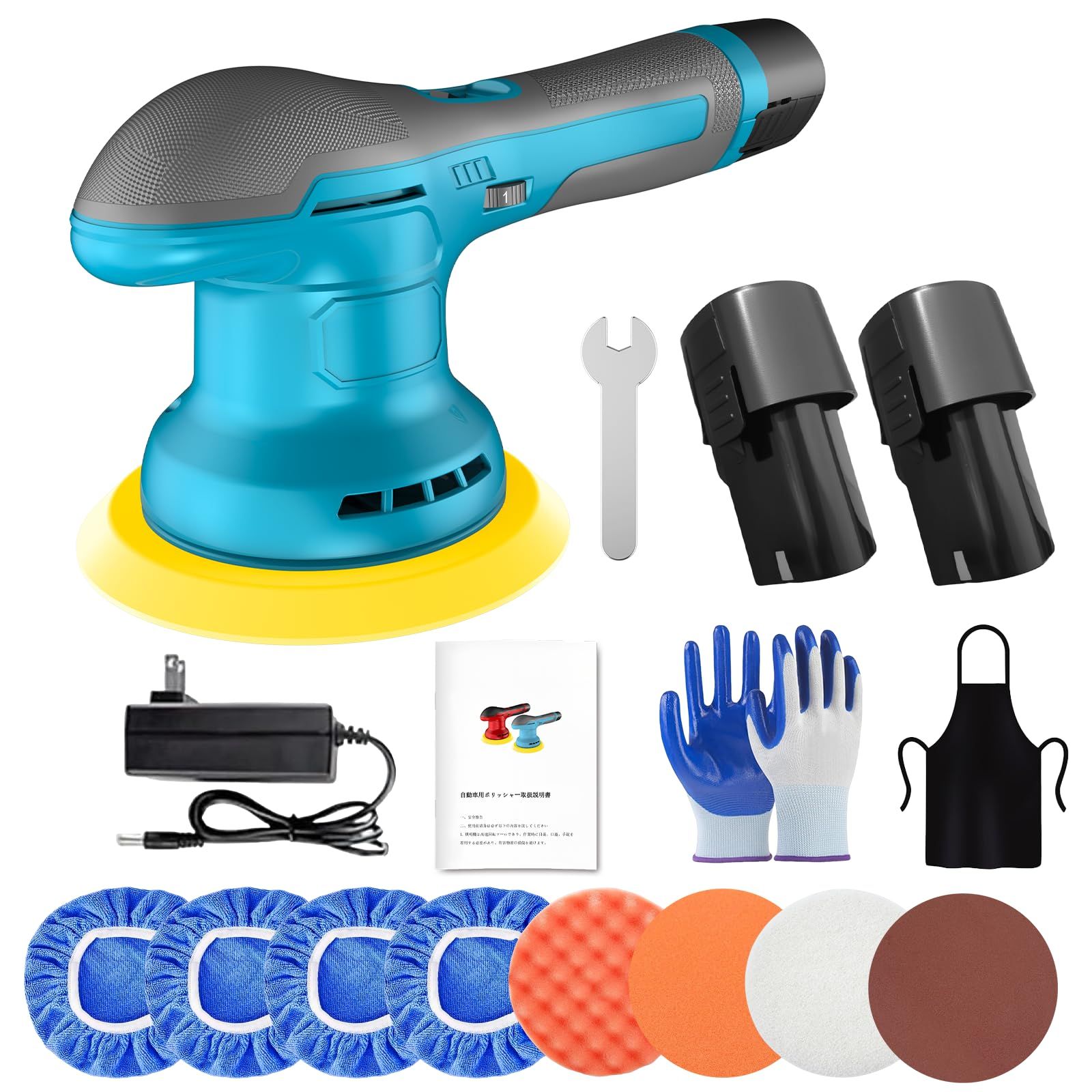 1.0kg軽量化】電動ポリッシャー 車 ポリッシャー 6段変速 2800-5800RPM