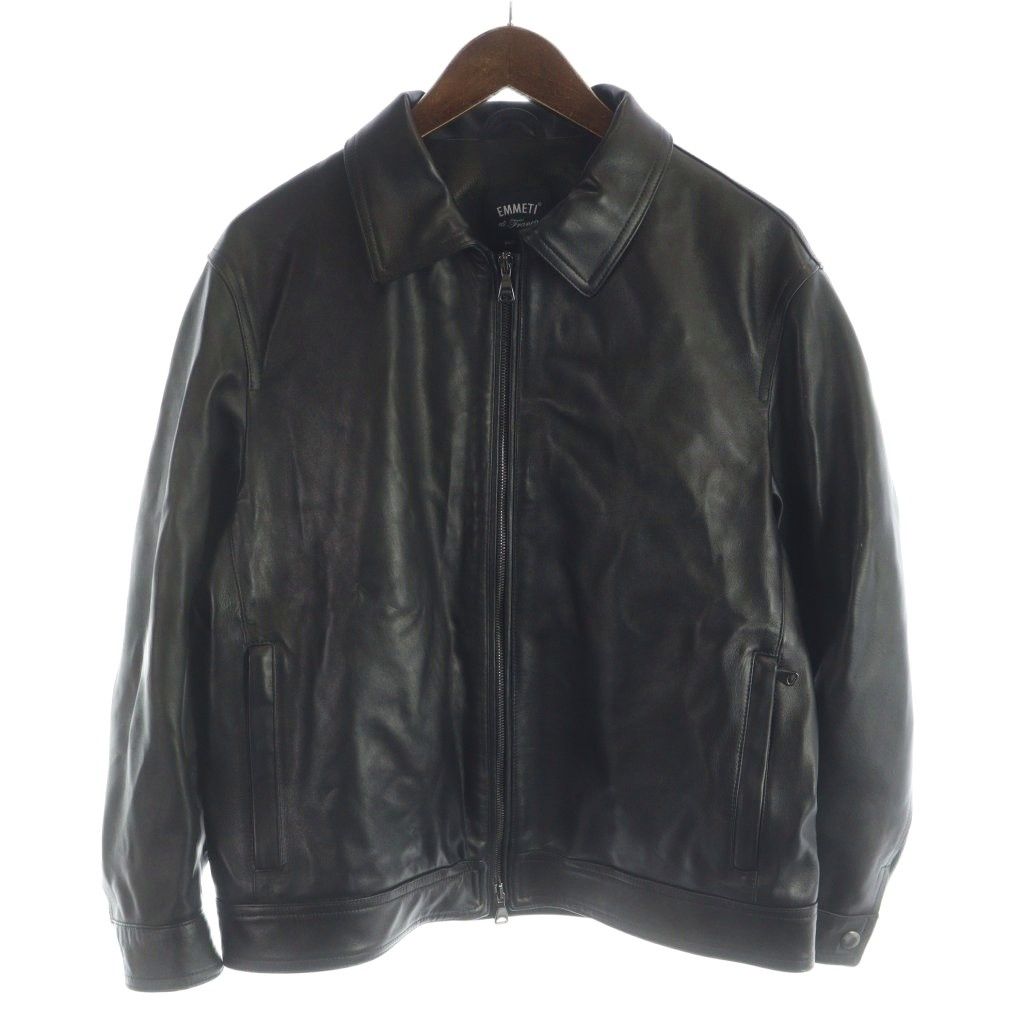エンメティ EMMETI 襟付き シングル ライダース ジャケット レザー 革