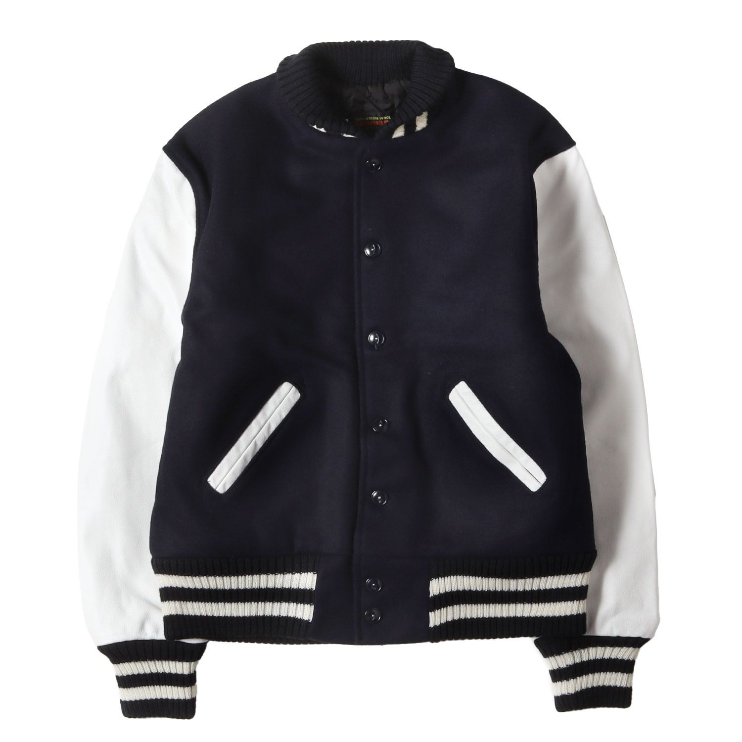 美品】SKOOKUM スクーカム ジャケット ネイビー×ホワイト 紺 白 サイズ