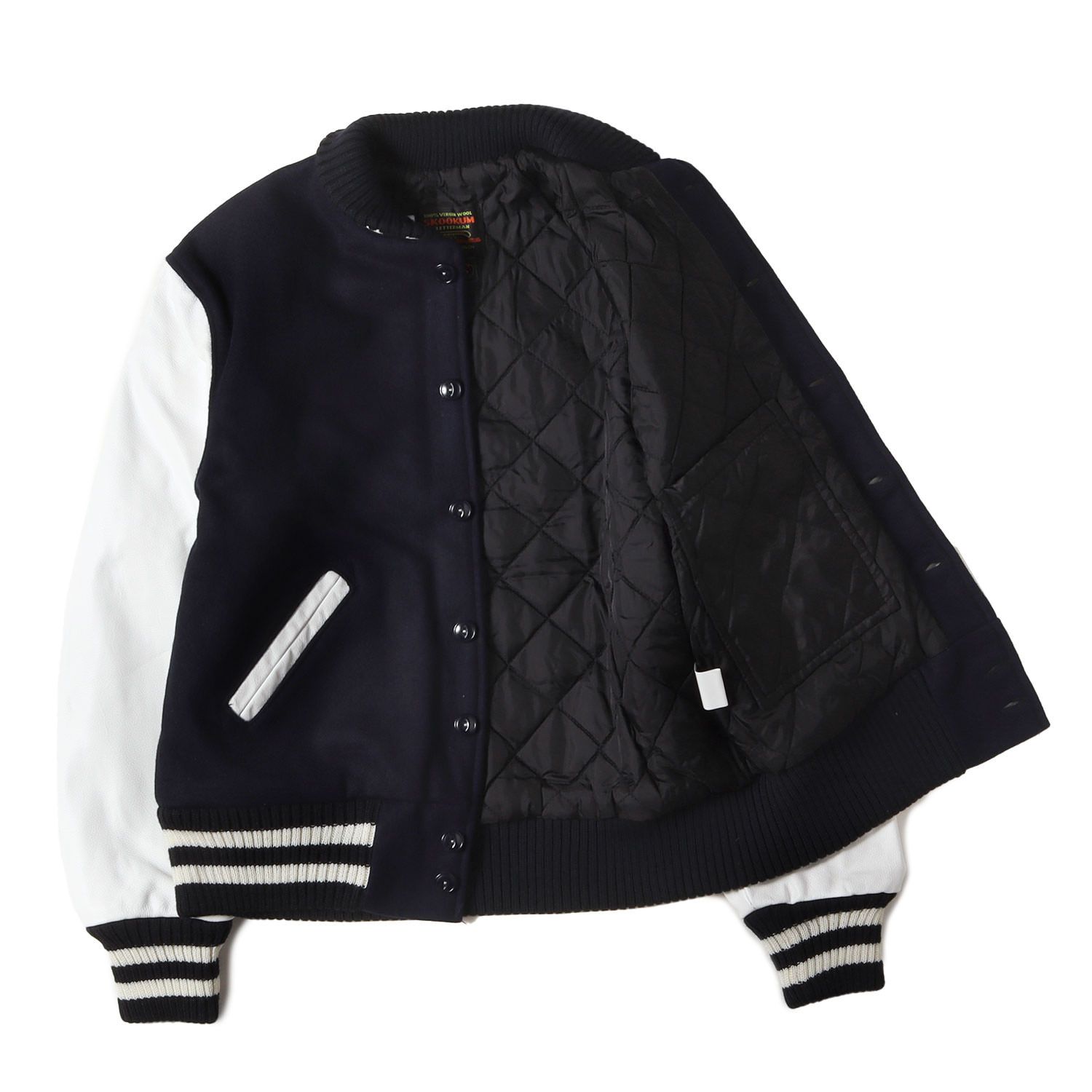 美品】SKOOKUM スクーカム ジャケット ネイビー×ホワイト 紺 白 サイズ