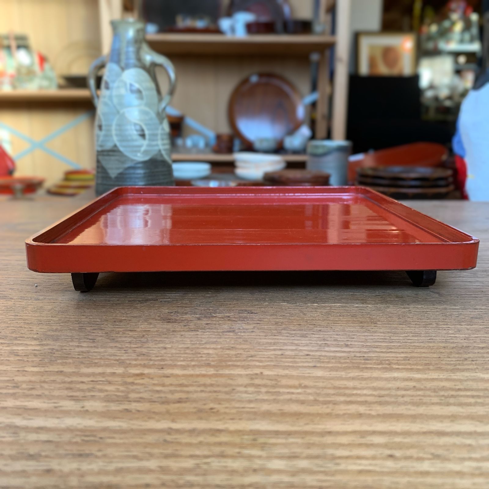 脚付盆 角盆 膳 2枚セット 漆器 朱塗 /HM-0277 - メルカリ