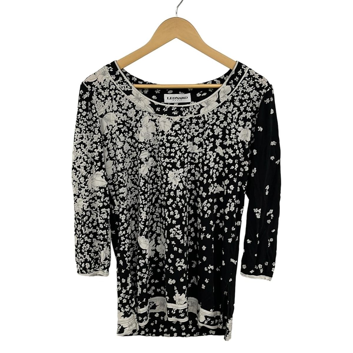 LEONARD(レオナール) 長袖カットソー サイズ42 L レディース美品 - 黒