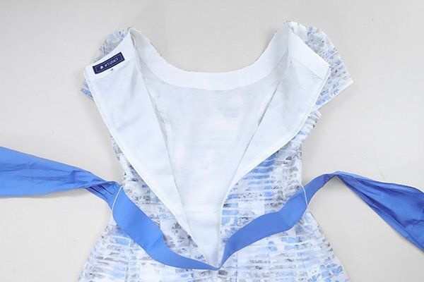 M'S GRACY ◇ シアーフラワー リボン付 フレアワンピース (ホワイト