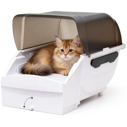 全自動猫トイレ 本体 大型猫用 多頭飼い対応: 自動 清掃 消臭 静音設計