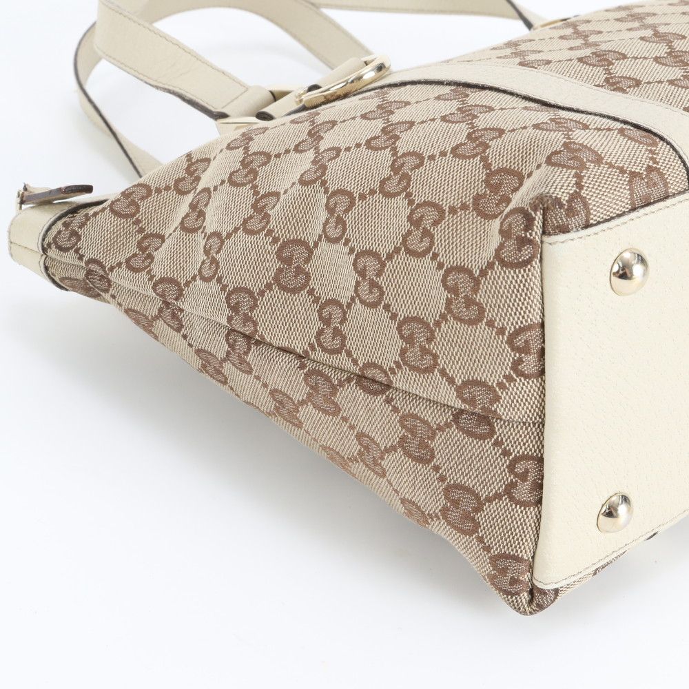 美品 グッチ GGキャンバス 141470 レザー トート バッグ 肩掛け