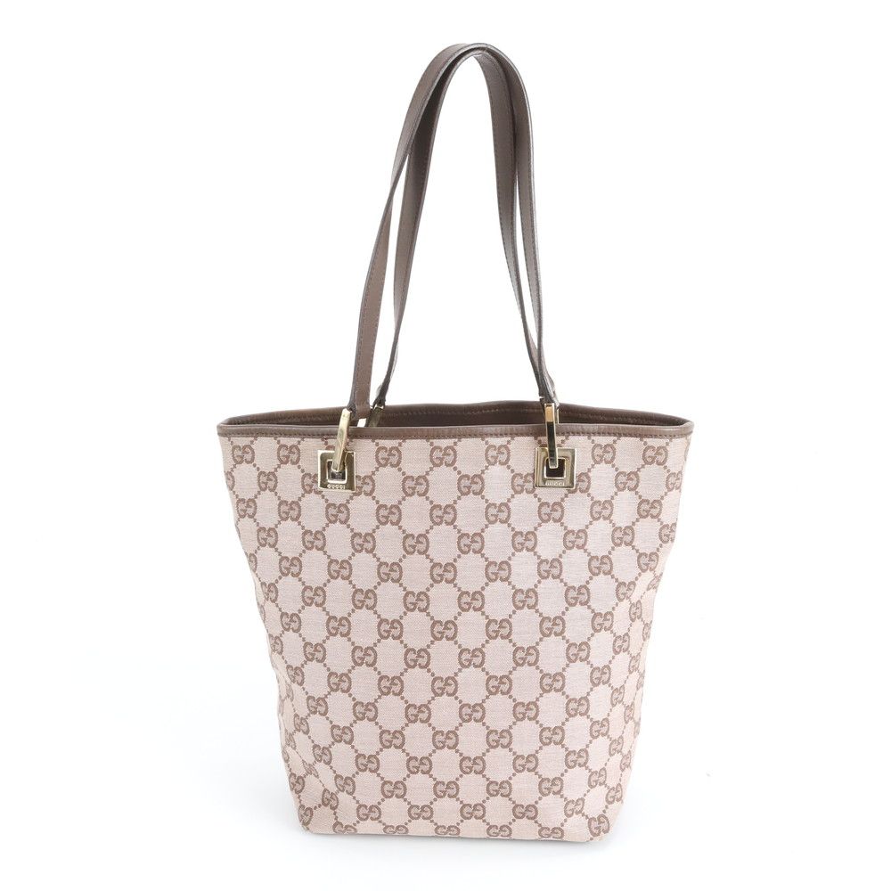 美品 グッチ GGキャンバス 002 1099 レザー トート バッグ 肩掛け