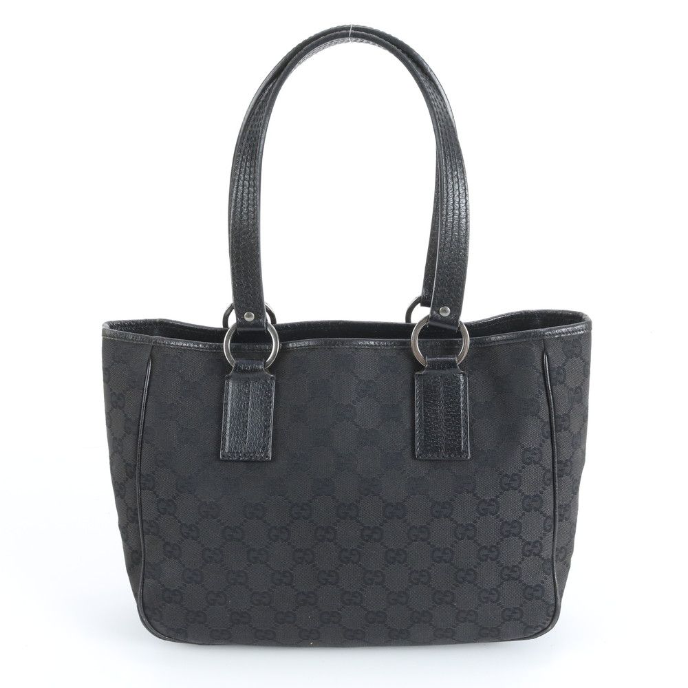 美品 グッチ GGキャンバス 113019 レザー トート バッグ 肩掛け