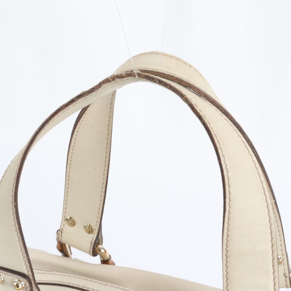 美品 グッチ バンブー ミニ ボストン 154377 レザー トート バッグ