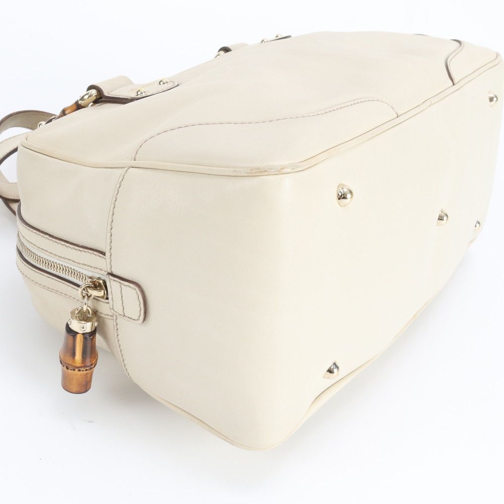 美品 グッチ バンブー ミニ ボストン 154377 レザー トート バッグ