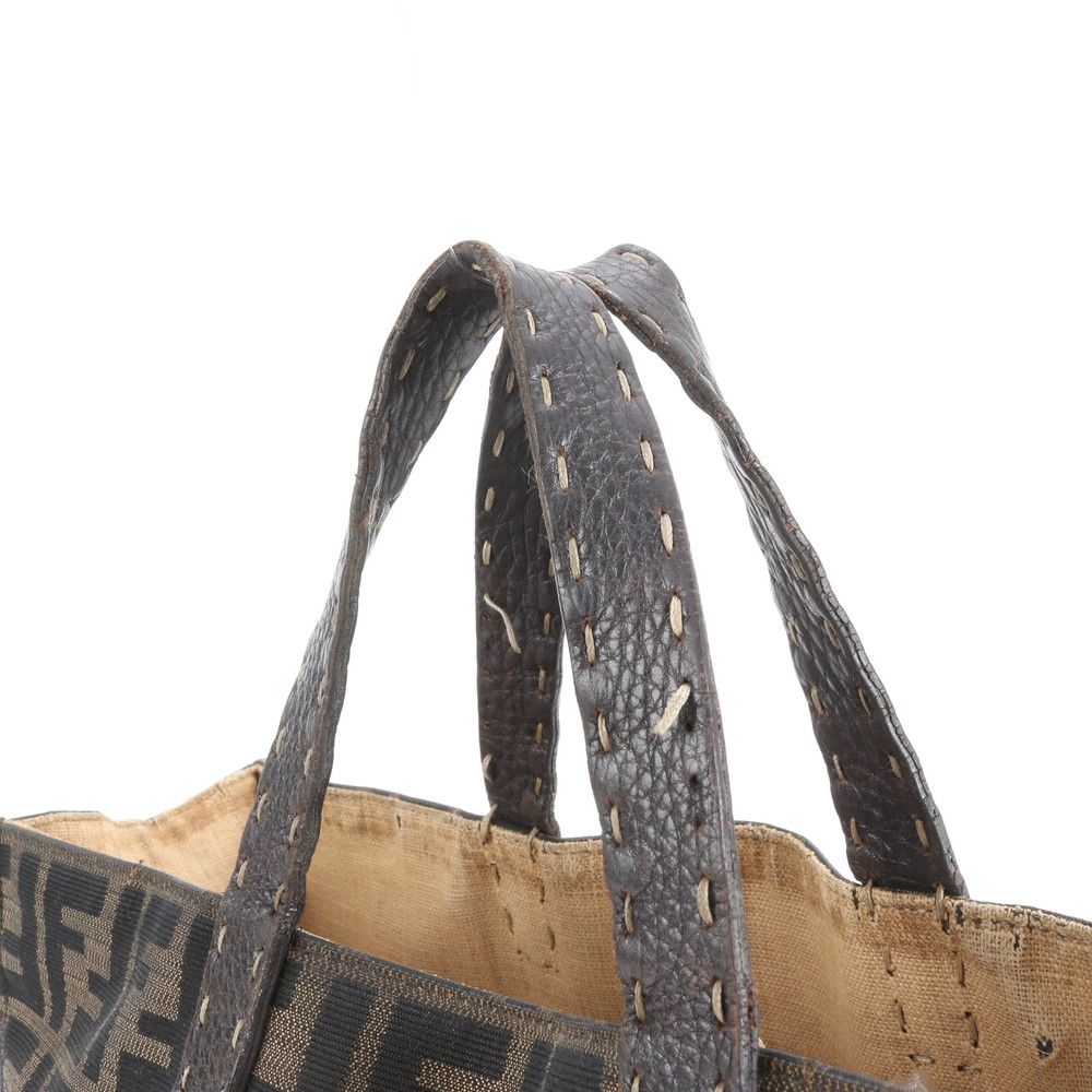 フェンディ ズッカ 8BH173 レザー ナイロン トート バッグ ショルダー