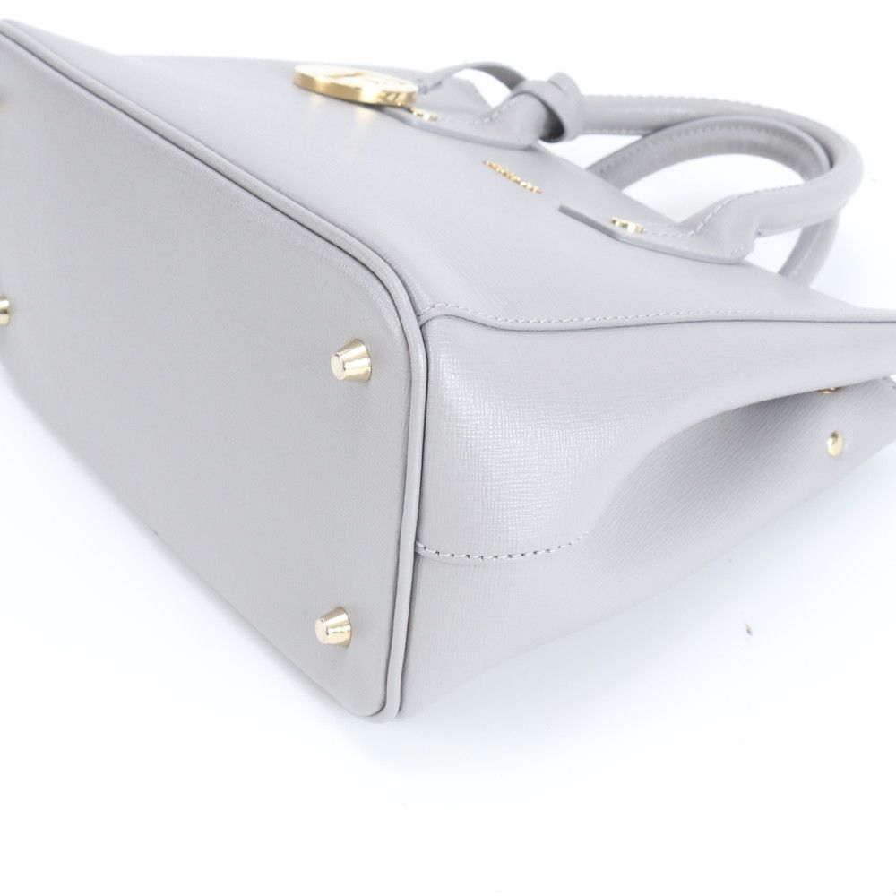 美品 フルラ リンダ レザー ハンドバッグ トート 本革 グレー ブランド