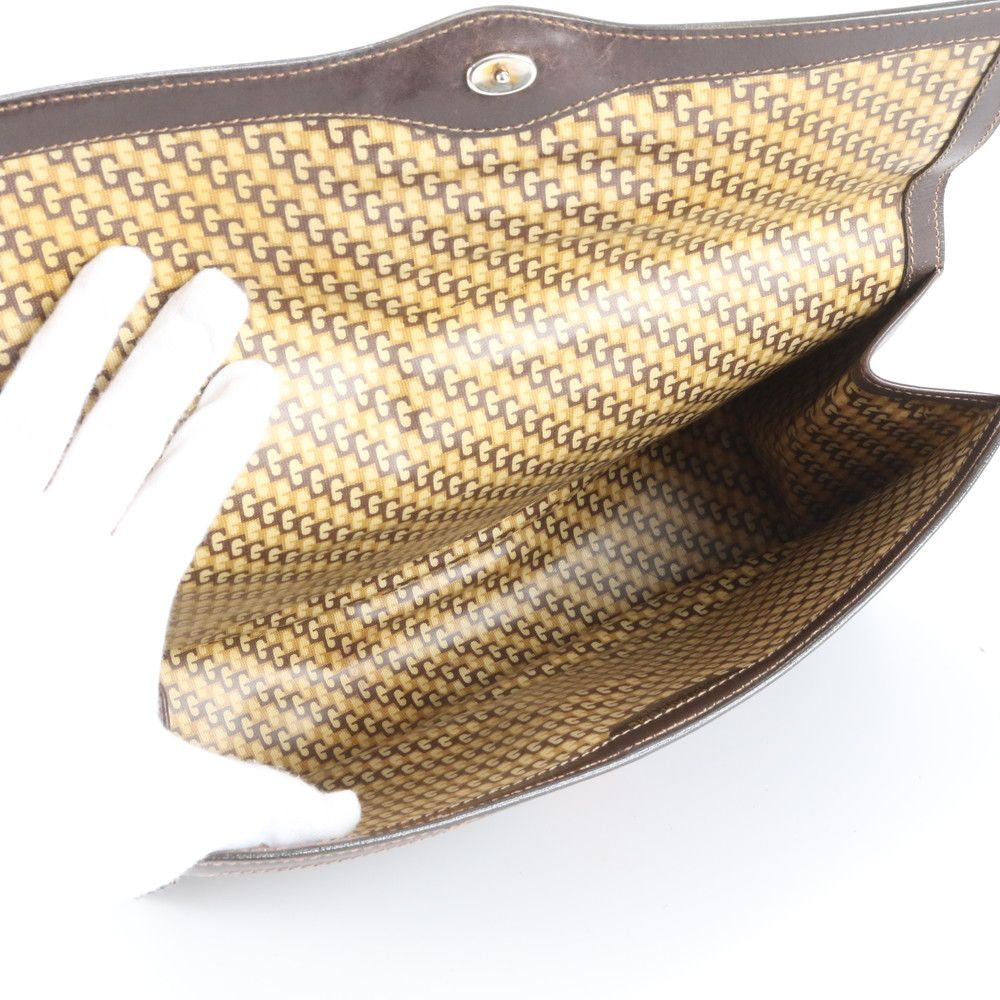 美品 グッチ シェリー ライン レザー セカンドバッグ クラッチ ポーチ