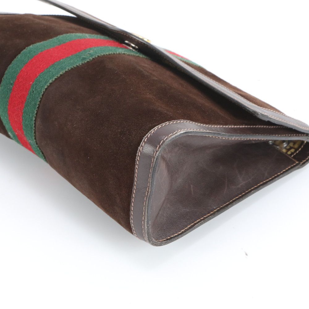 美品 グッチ シェリー ライン レザー セカンドバッグ クラッチ ポーチ