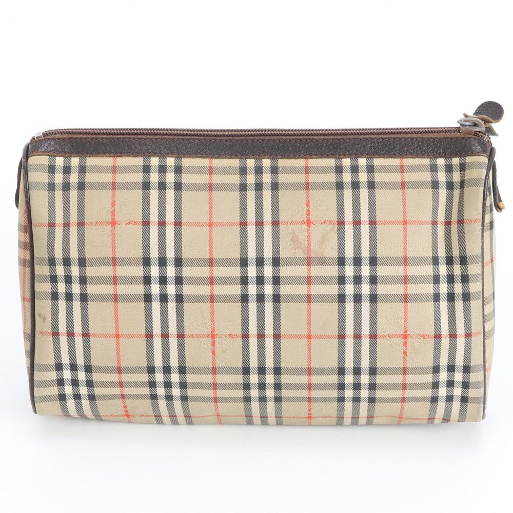 バーバリー ノバ チェック レザー ナイロン セカンドバッグ クラッチ