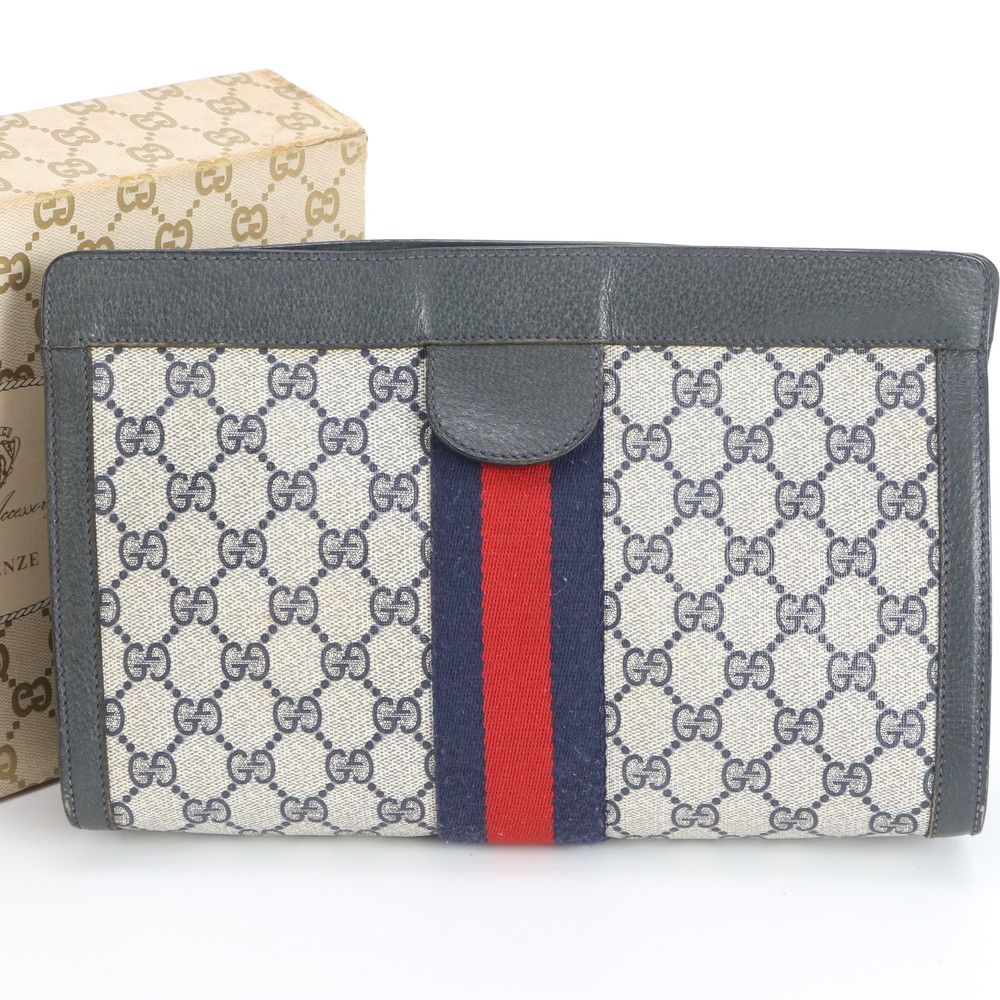 グッチ GGスプリーム シェリー ライン レザー セカンドバッグ クラッチ