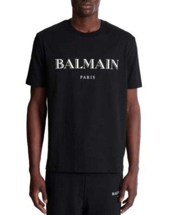 バルマン メンズ トップス Tシャツ ヴィンテージ ロゴ グラフィック 