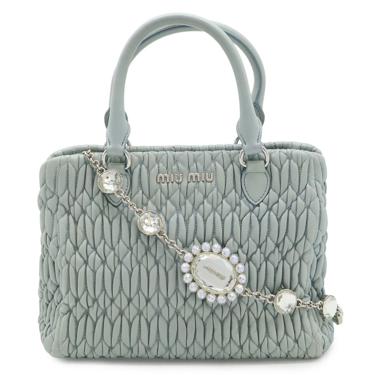 Miu Miu ミュウ ミュウ ミュウミュウ ナッパクリスタル ギャザー