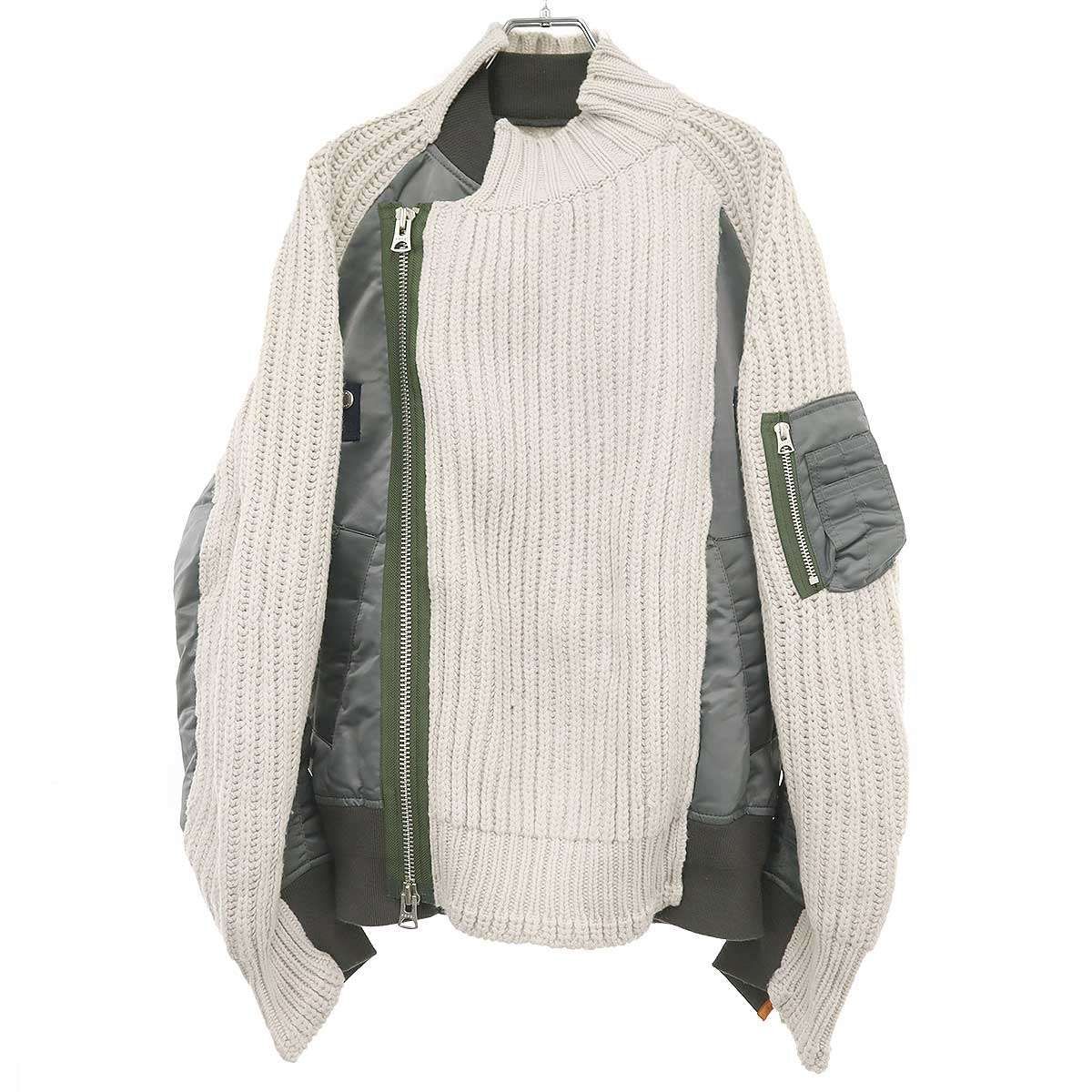 sacai サカイ 22AW Nylon Twill Mix Knit Blouson ナイロンツイル