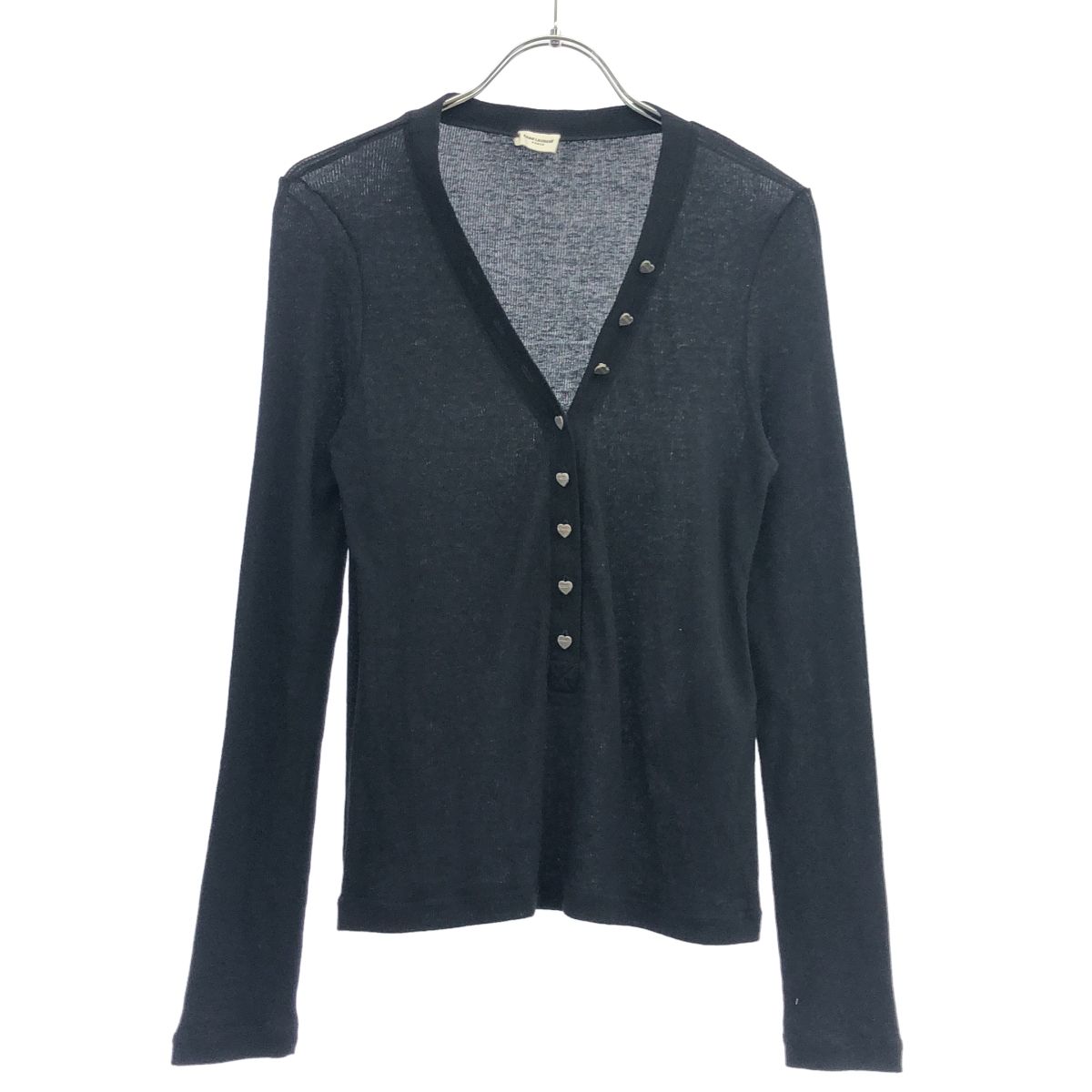 SAINT LAURENT PARIS サンローラン パリ 22SS ハートボタンリブニット