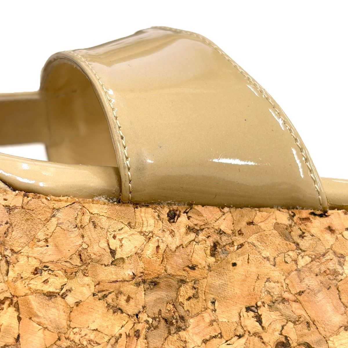 JIMMY CHOO ジミー チュウ ウェッジコルクソールパテントサンダル