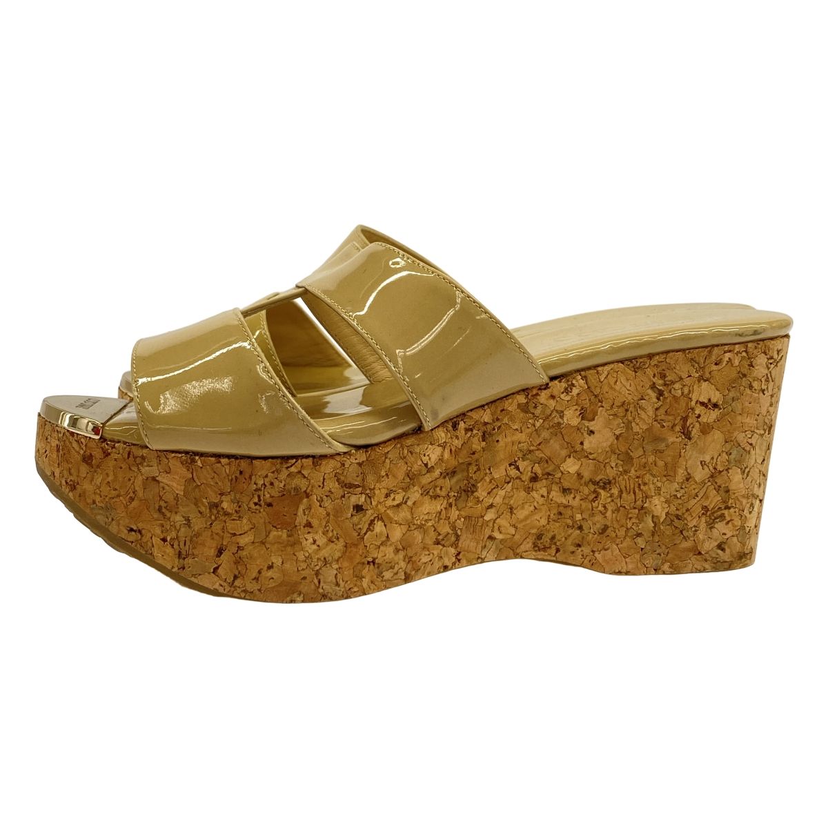 JIMMY CHOO ジミー チュウ ウェッジコルクソールパテントサンダル