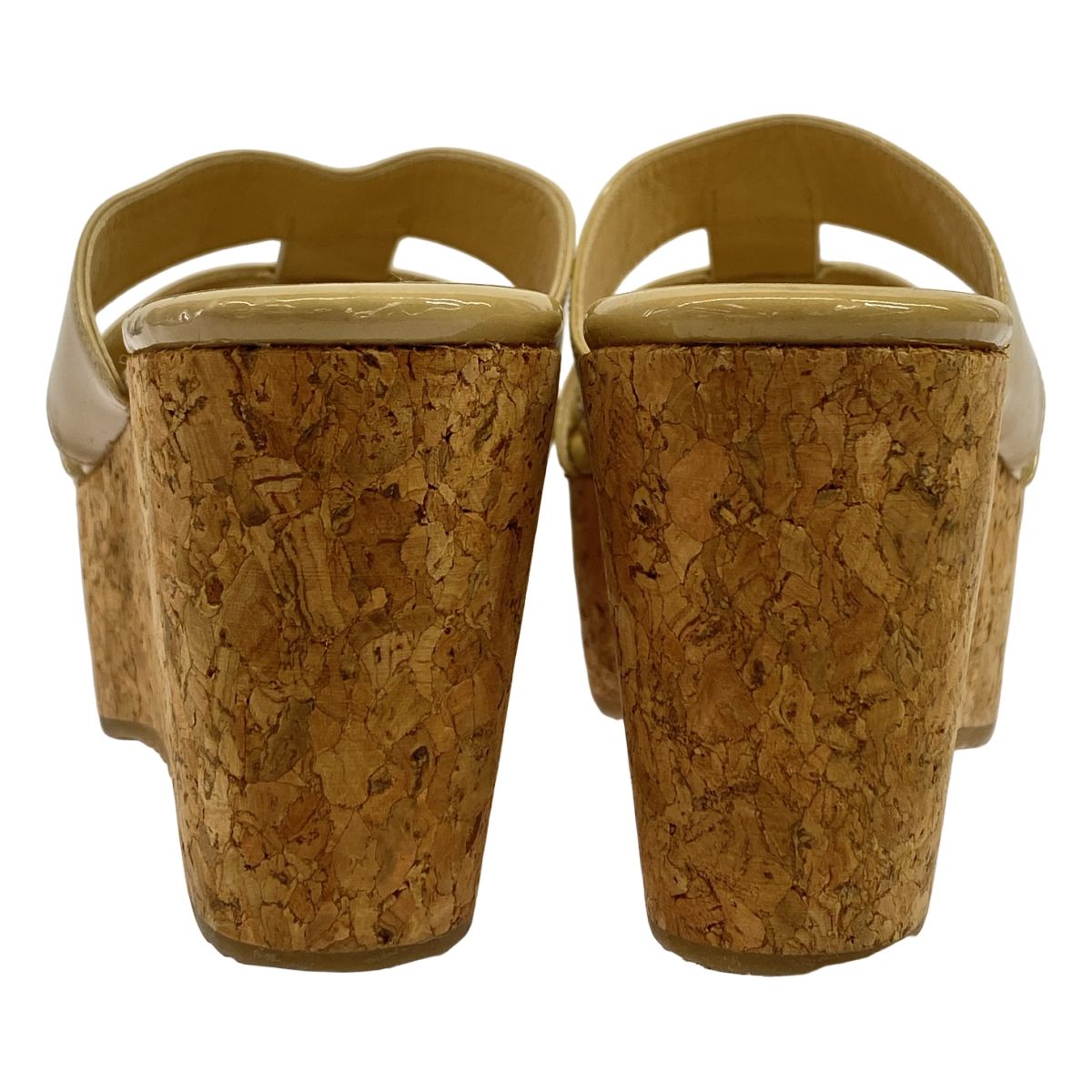 JIMMY CHOO ジミー チュウ ウェッジコルクソールパテントサンダル