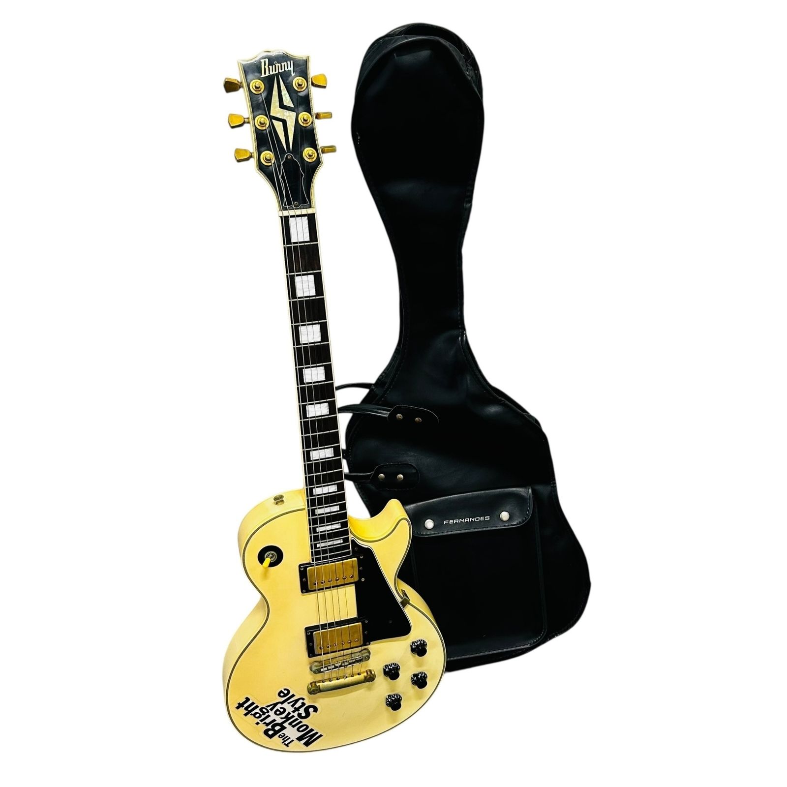 □Bunny レスポールタイプ エレキギター アイボリー 型番不明 全長約