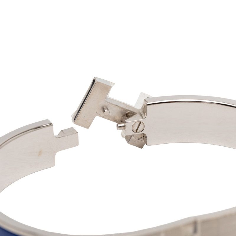 エルメス クリックH PM シルバー ブルー メタル レディース HERMES【1