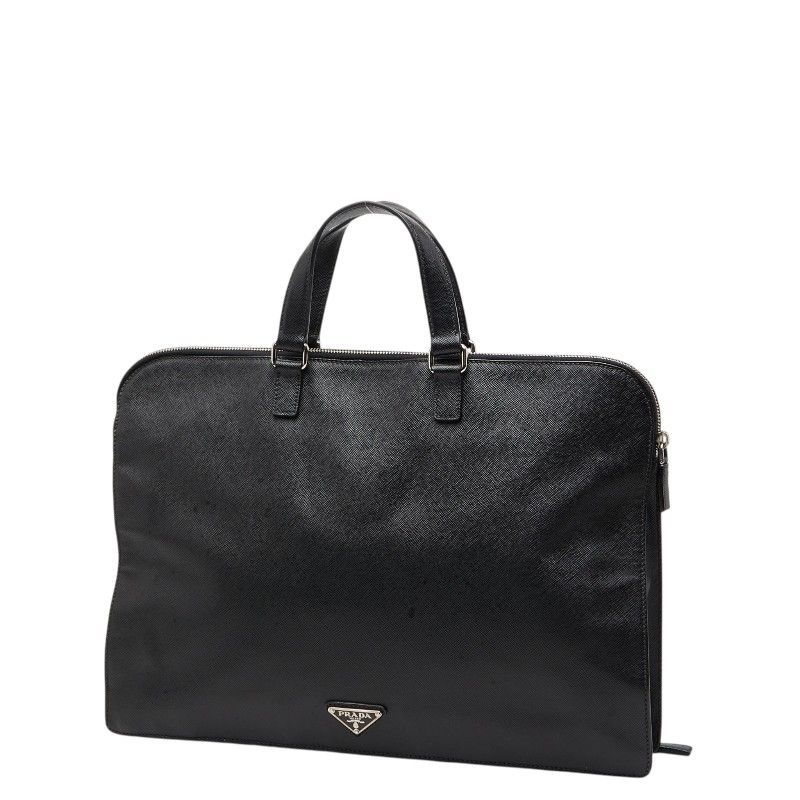 プラダ 三角ロゴプレート ビジネスバッグ ブリーフケース ブラック