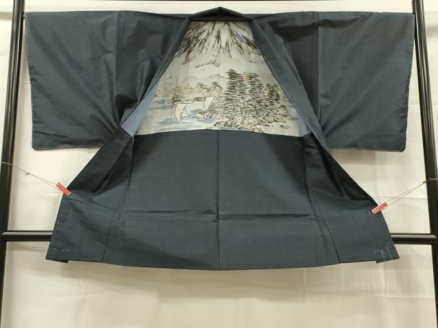 平和屋着物□男性 本場大島紬 アンサンブル 長羽織 80亀甲 総詰め 正絹