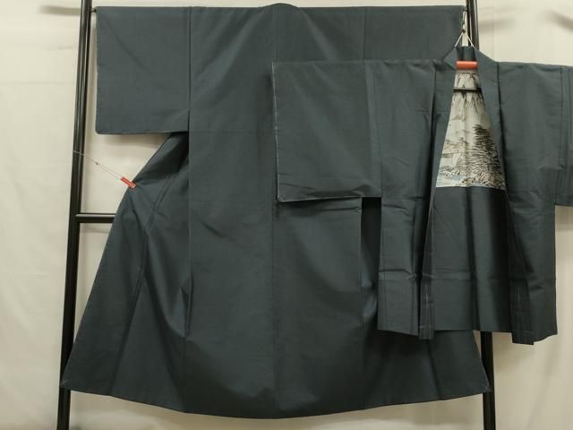 平和屋着物□男性 本場大島紬 アンサンブル 長羽織 80亀甲 総詰め 正絹